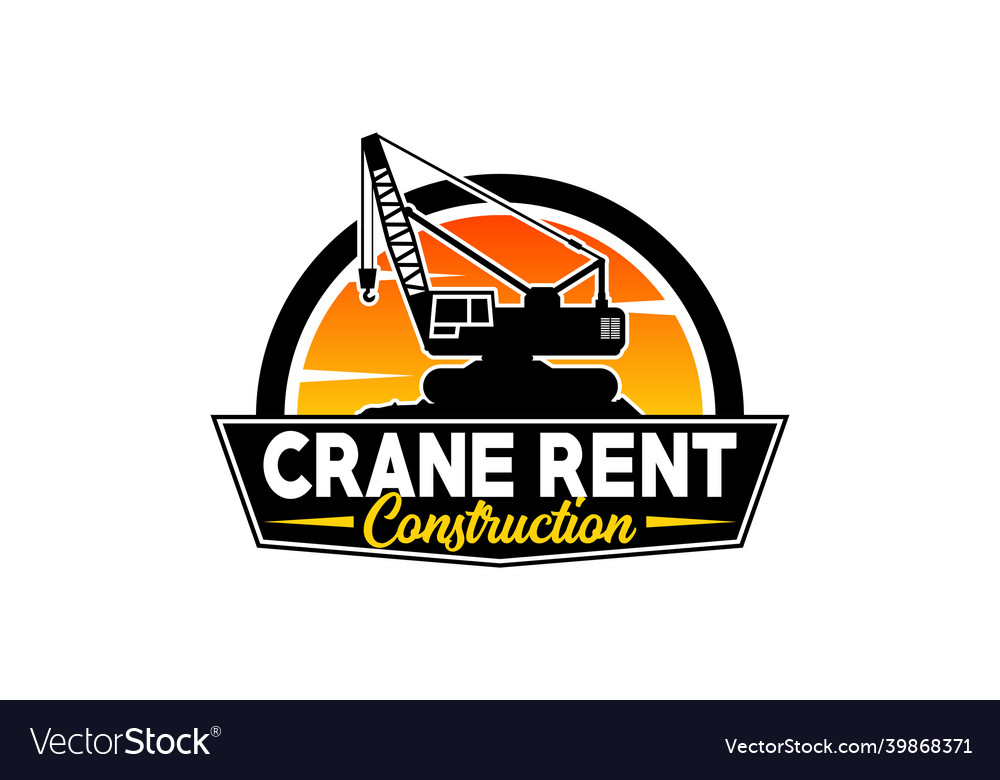 Crane logo template heavy equipment logo Vector Image