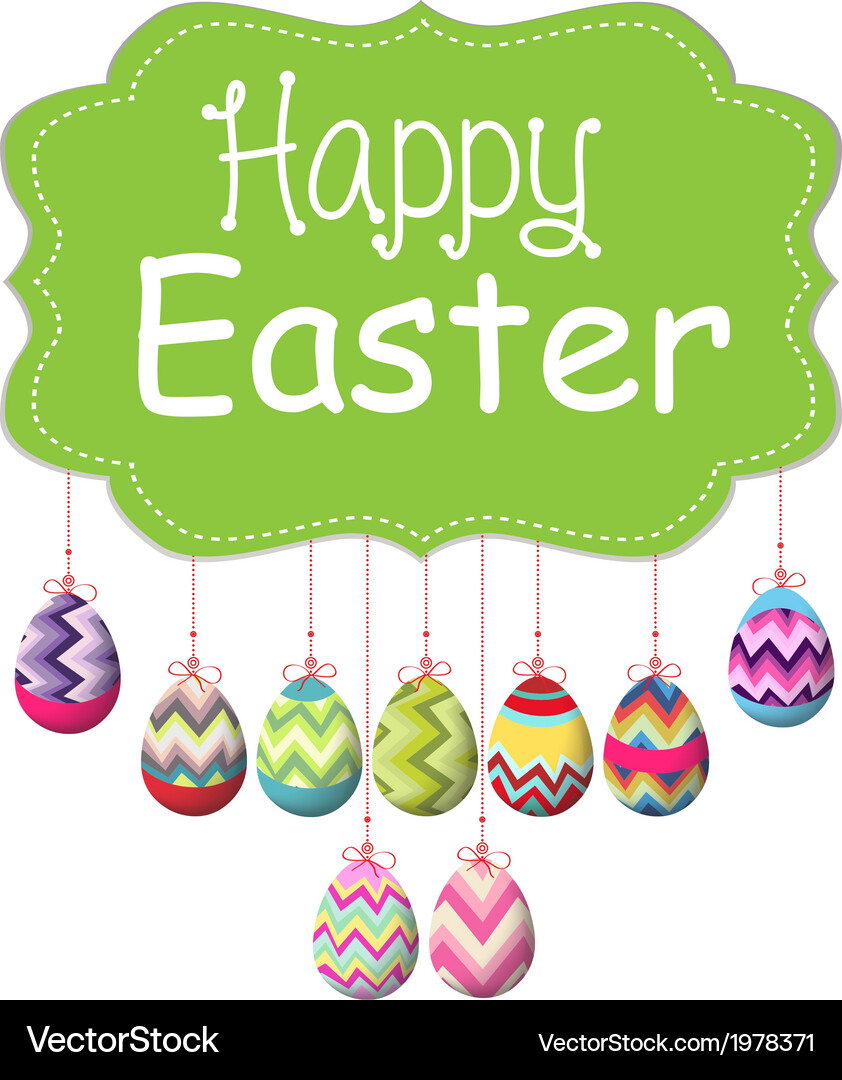 Easter eggs and happy easter Royalty Free Vector Image