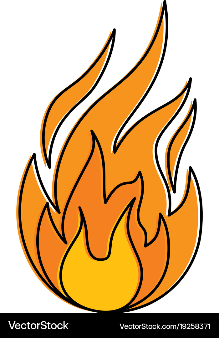 Fire flame isolated icon Royalty Free Vector Image