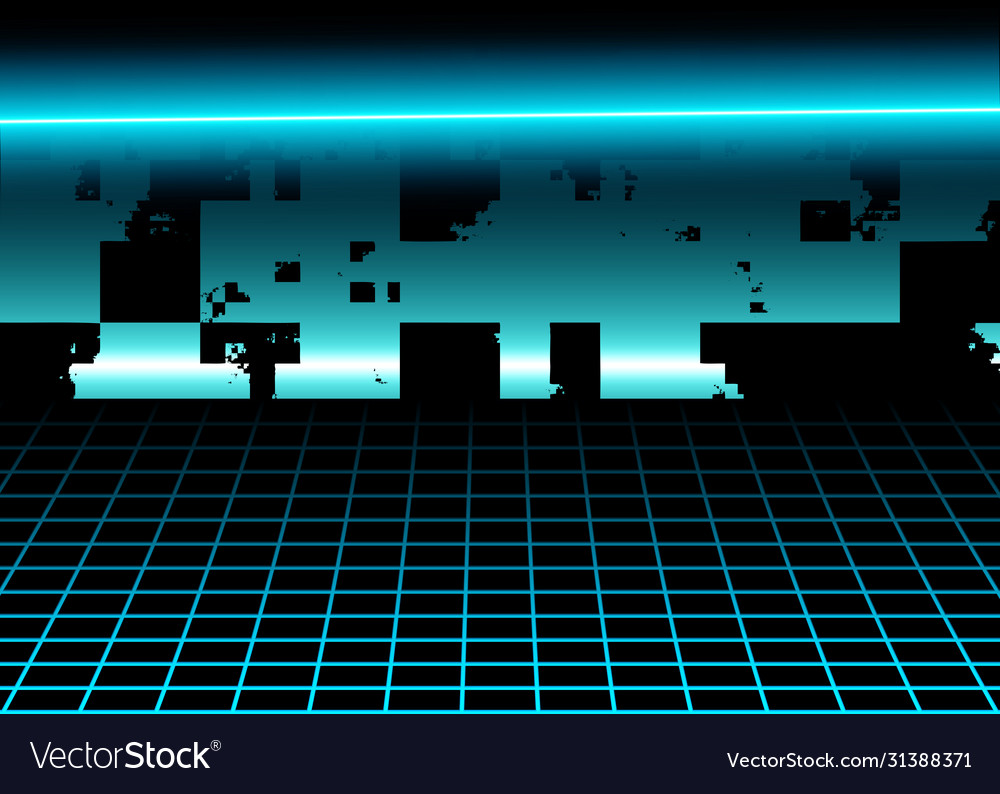 Futuristische Retro-Szene mit abstraktem 3d Neonleuchten