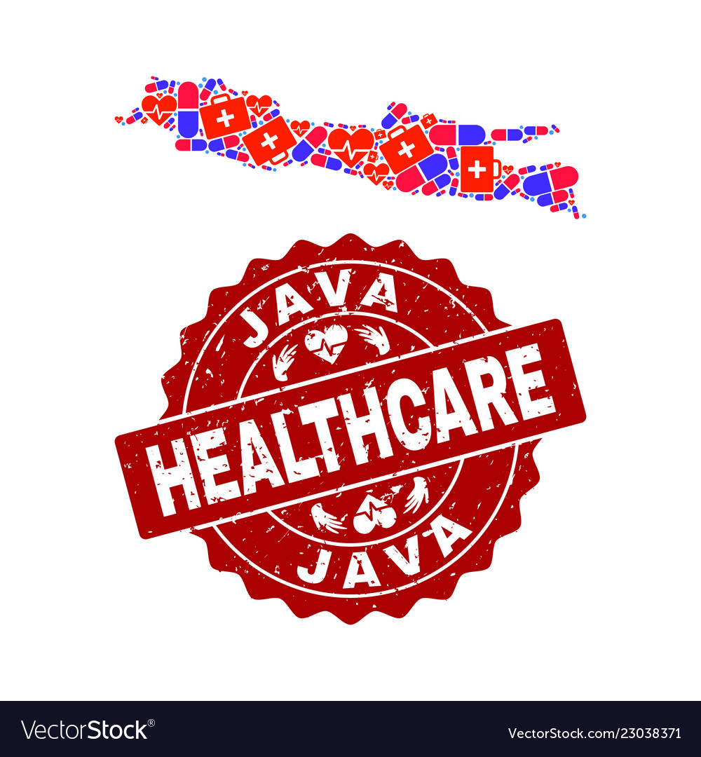 Healthcare composition of mosaic map java Vector Image Healthcare composition of mosaic map java