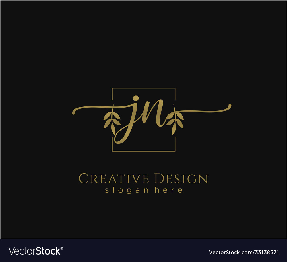 Initial jn beauty monogram and elegant logo design