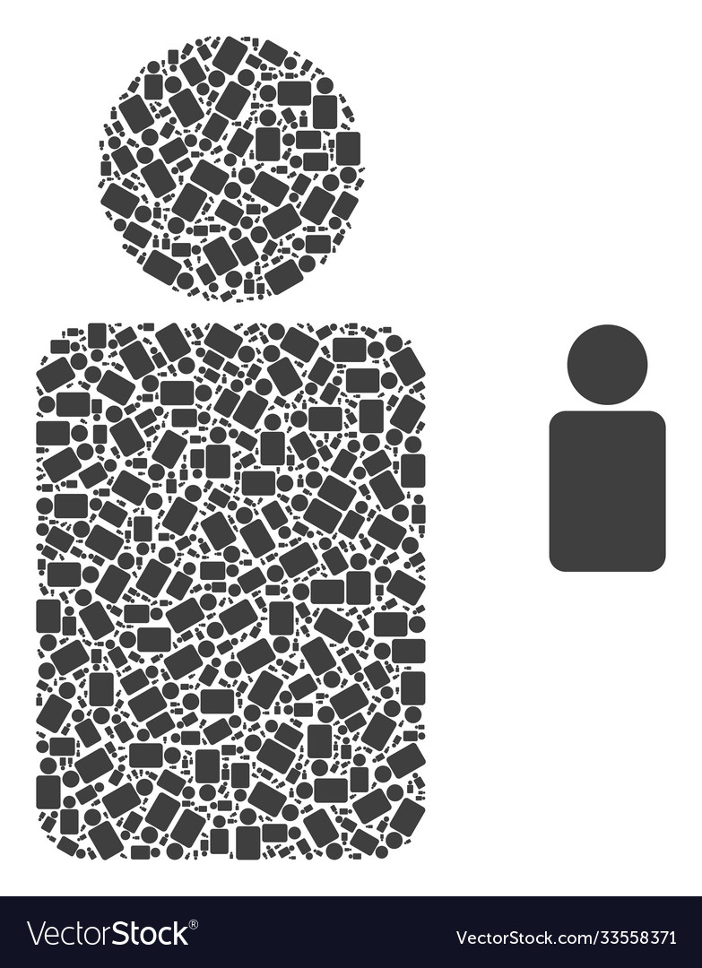 Man recursion mosaic self items vector image Man recursion mosaic self items