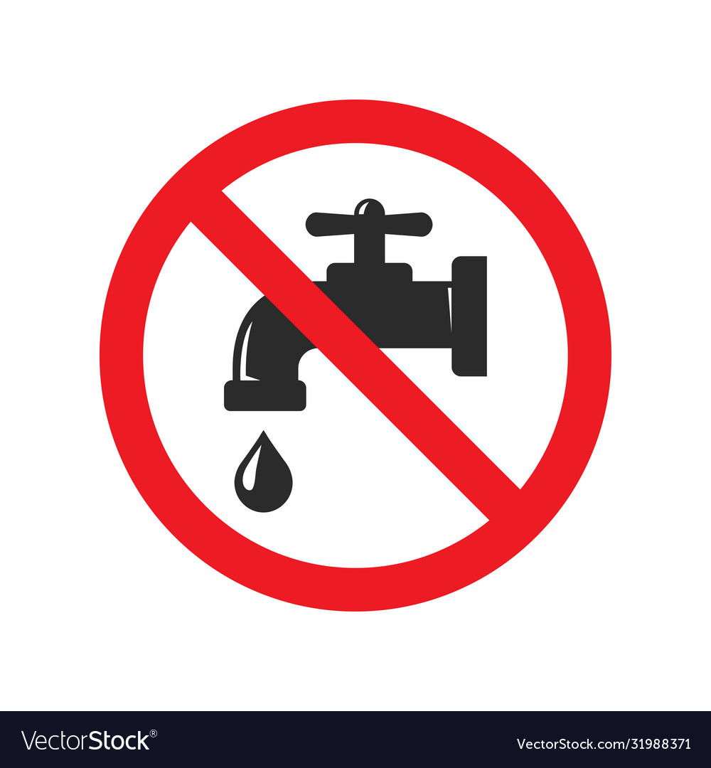 No Water Tap Sign Red Ban Signs Images Royalty Free Vector