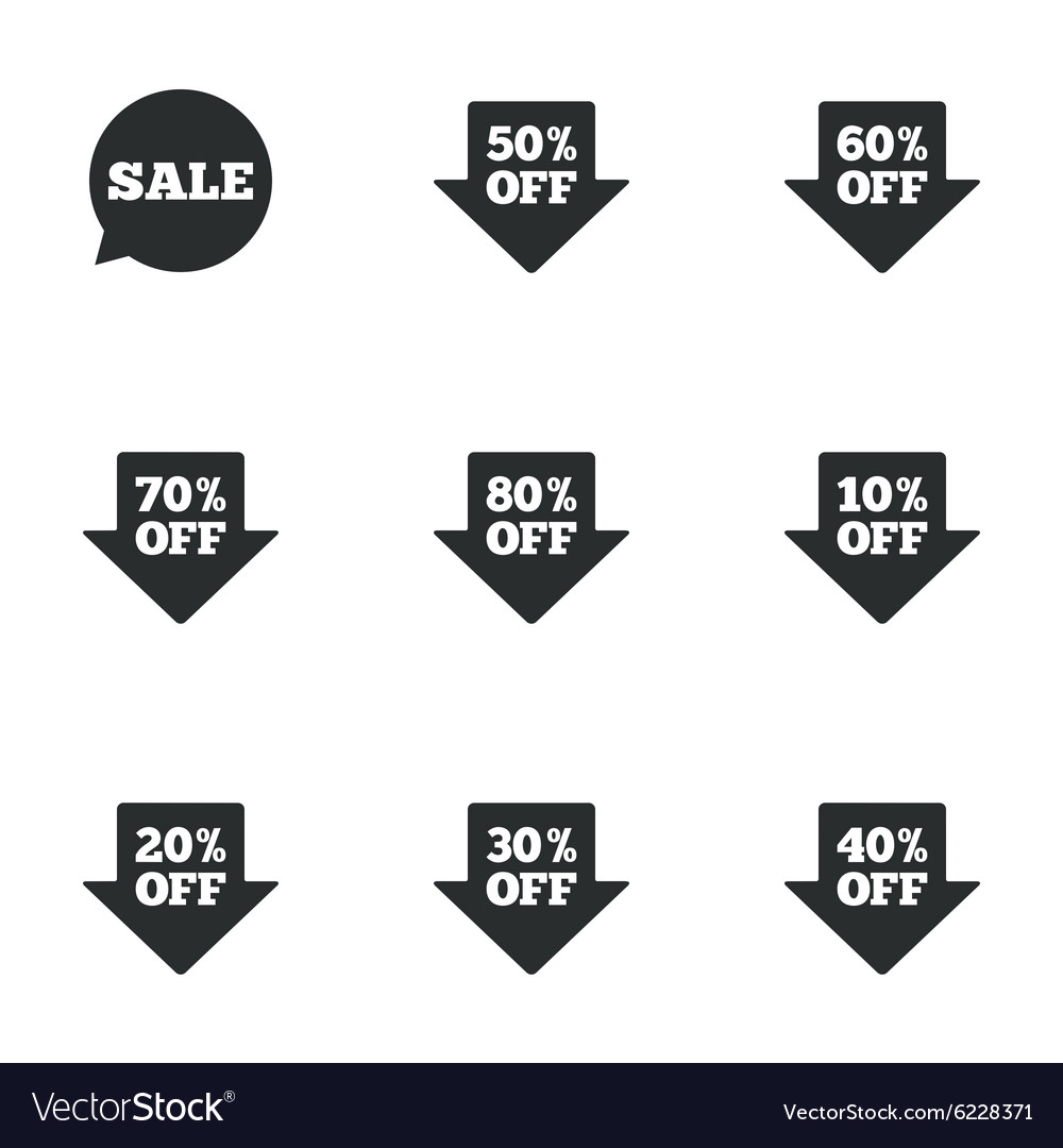 Sale discounts icons special offer signs