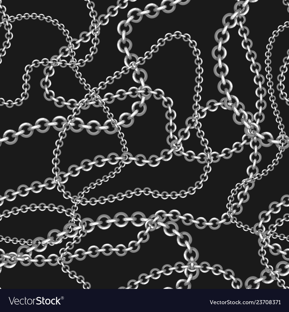 Seamless pattern with golden chains