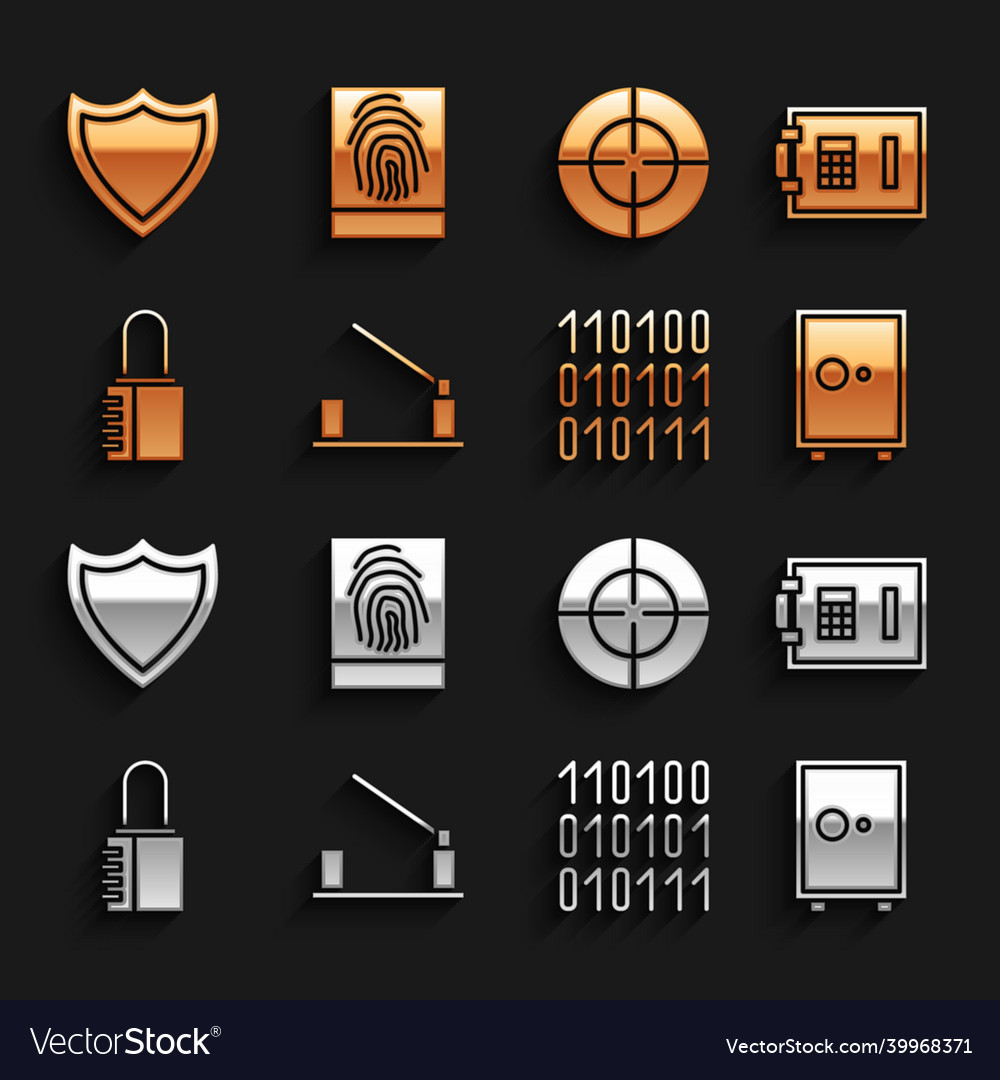 Set parking car barrier safe binary code vector image Set parking car barrier safe binary code