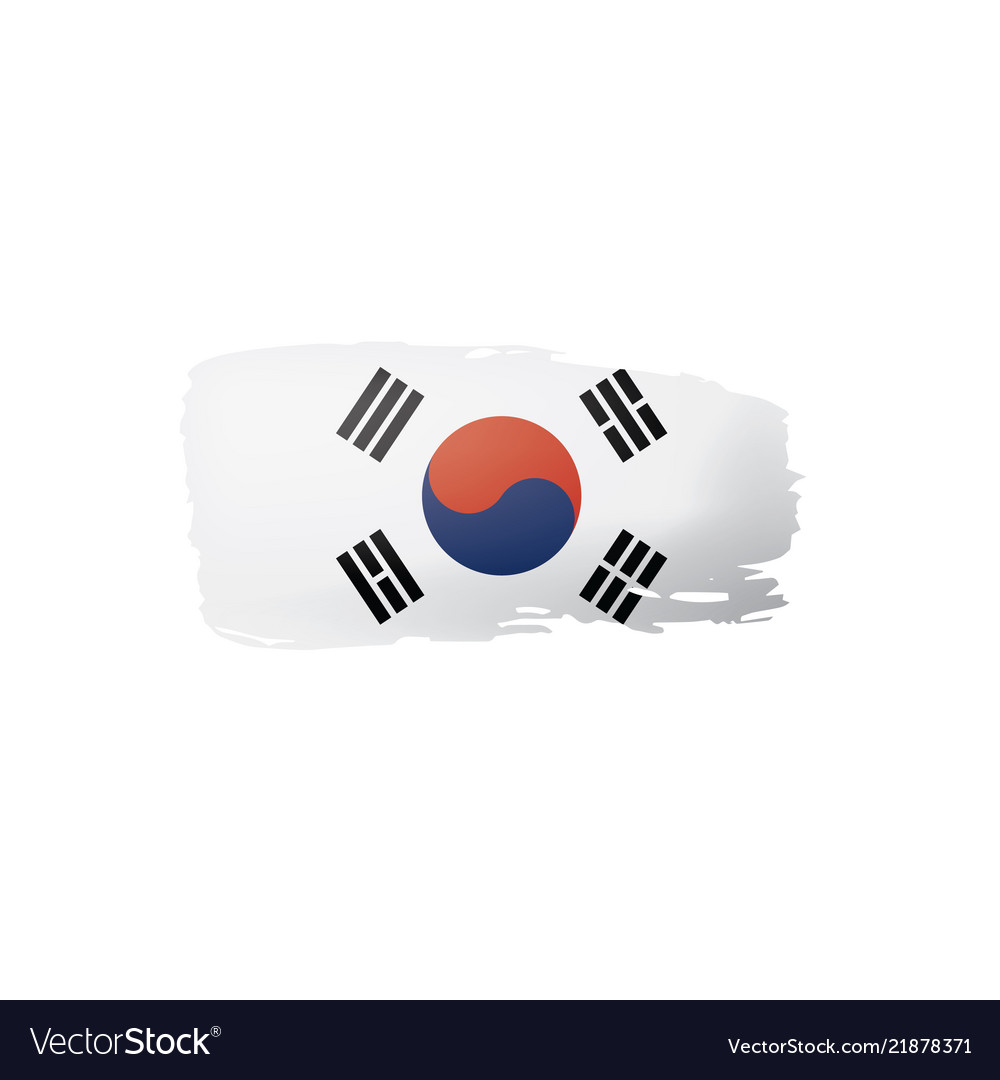 South Korean Flag On A White Royalty Free Vector Image