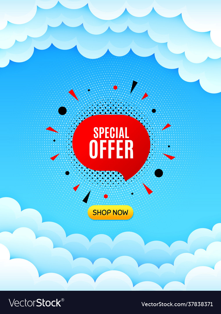 Special offer sticker discount banner shape Vector Image