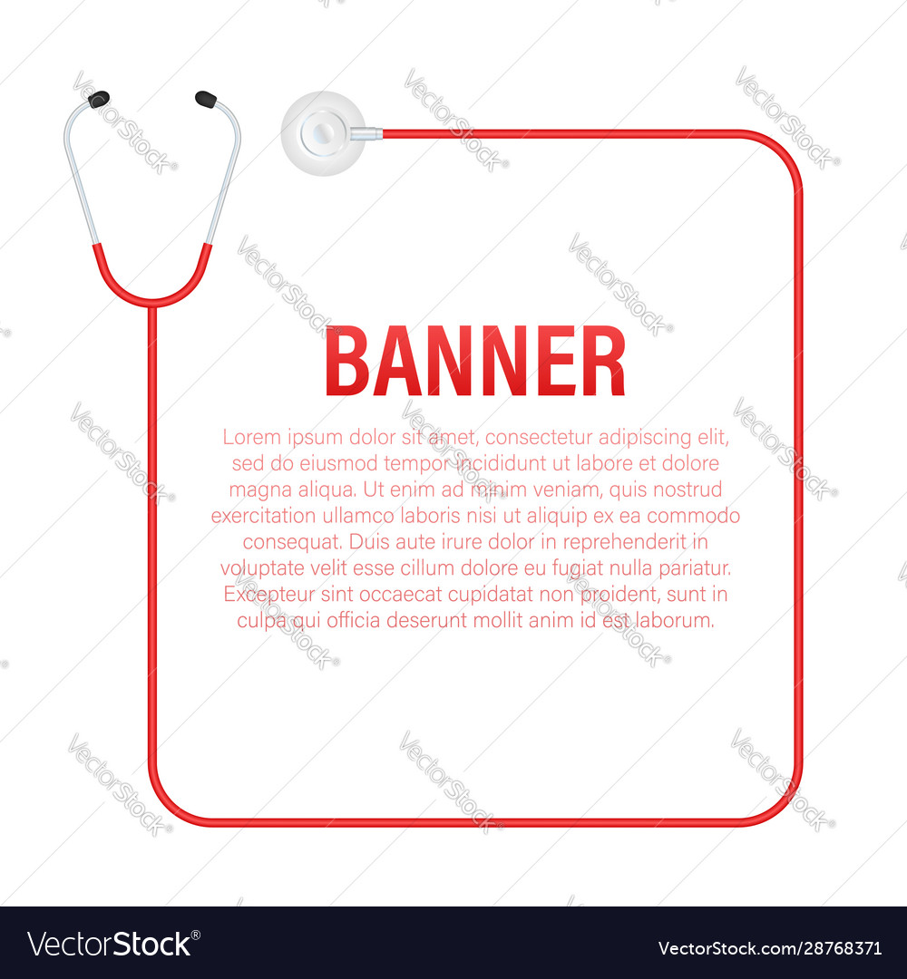 Stethoscopes banner medical equipment for doctor