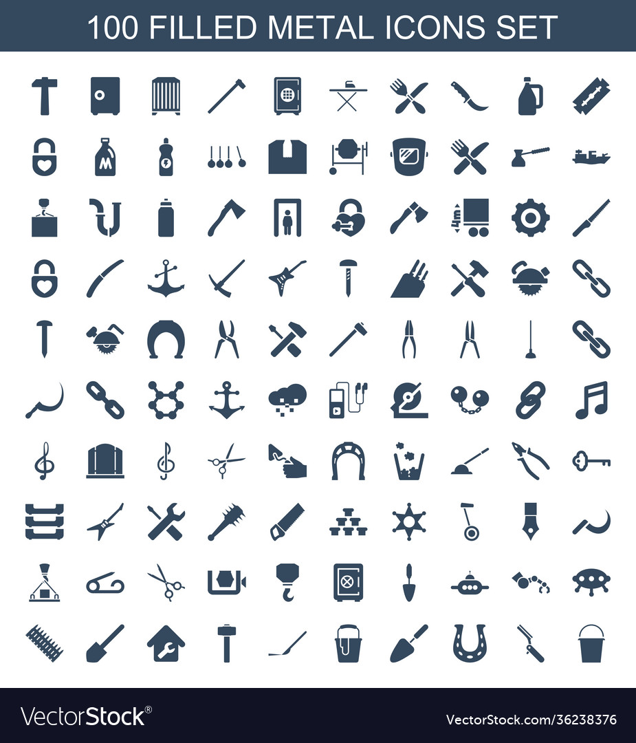 100 metal icons