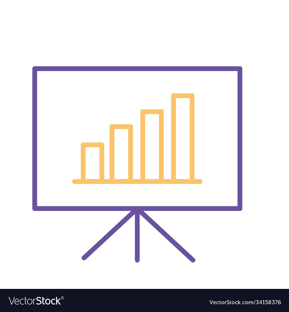 Bars chart in board line style icon design