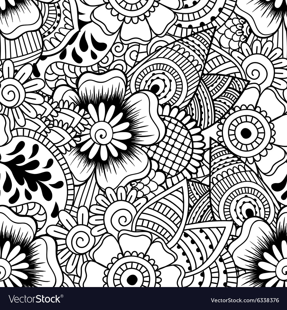 Black and White Henna Pattern