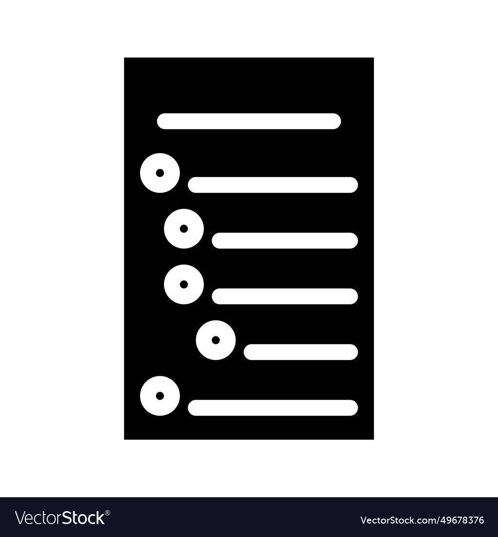 Bullet points list glyph icon Royalty Free Vector Image