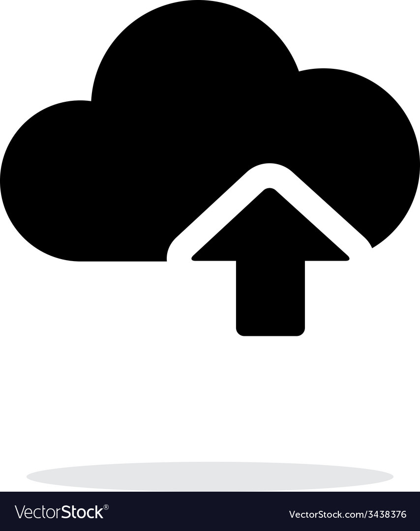 Cloud computing upload simple icon on white