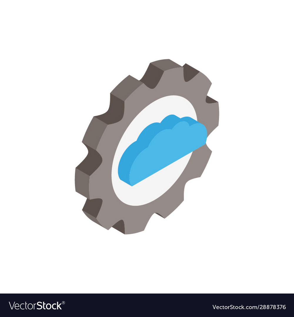 Cloud computing with gears settings vector image Cloud computing with gears settings