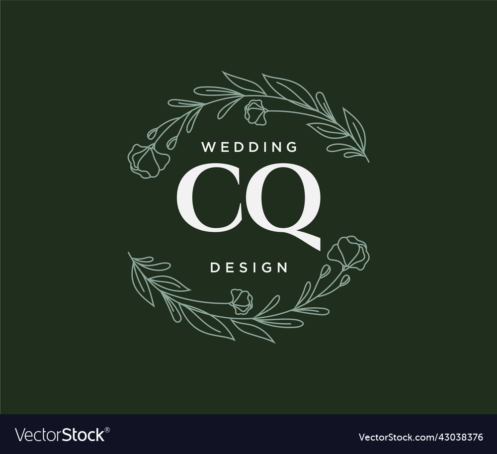 Cq initials letter wedding monogram logos Vector Image