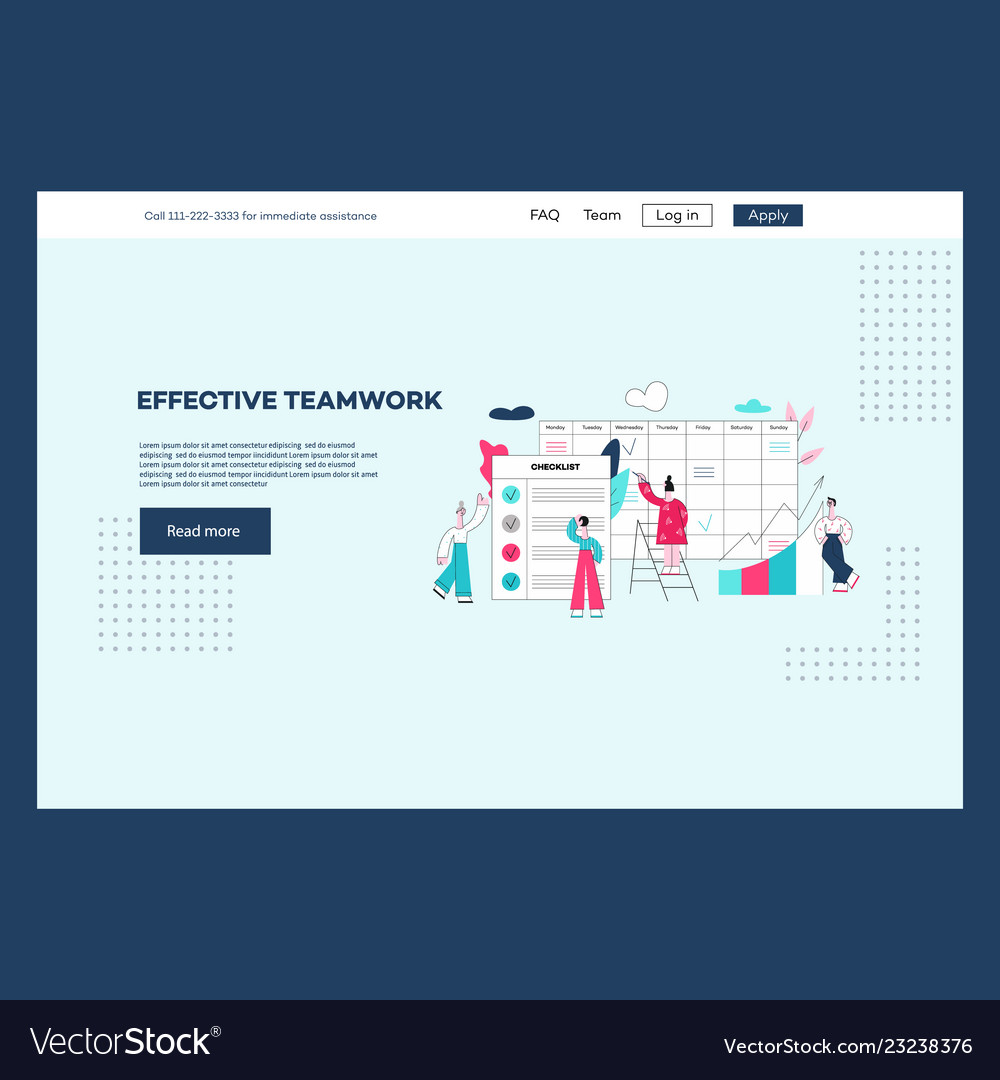 Effective team work poster colleagues Royalty Free Vector