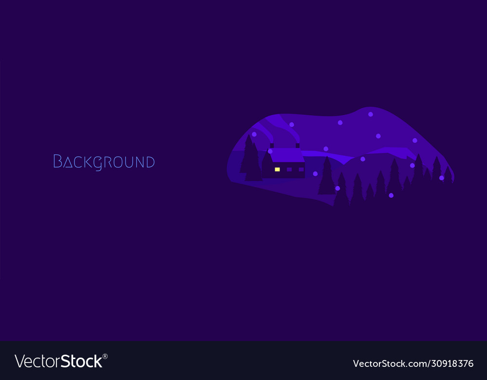 Flat design village background - night mountains