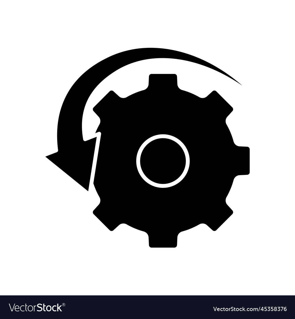 Gear icon with arrow suitable for project return Vector Image Gear icon with arrow suitable for project return