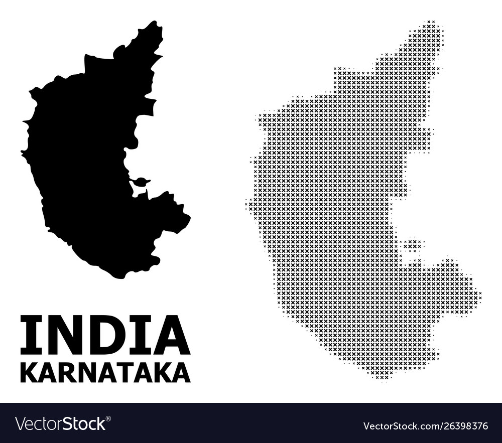 Halftone pattern and solid map karnataka
