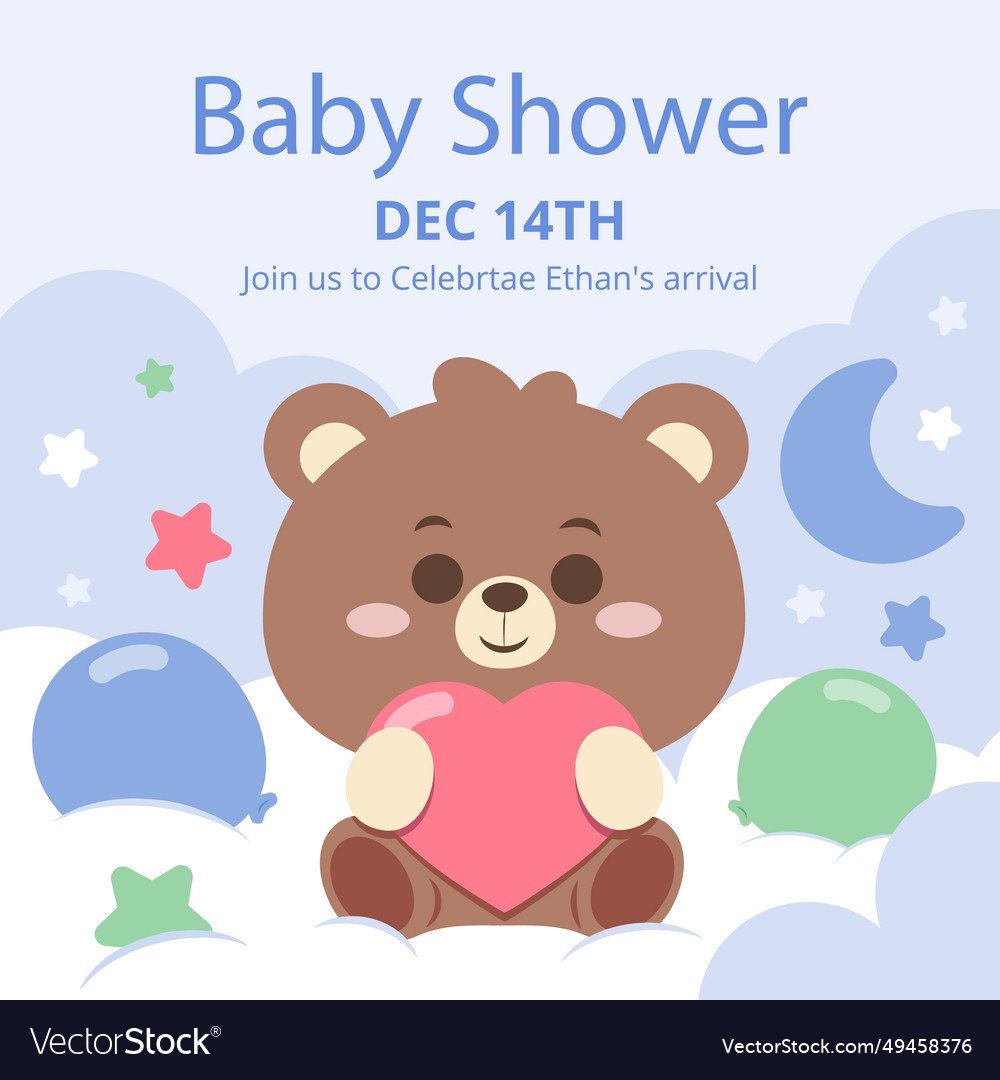 Hand Drawn Baby Shower Celebration Isolated Vector Image