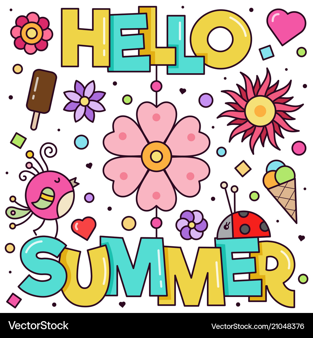 Hello summer Royalty Free Vector Image - VectorStock