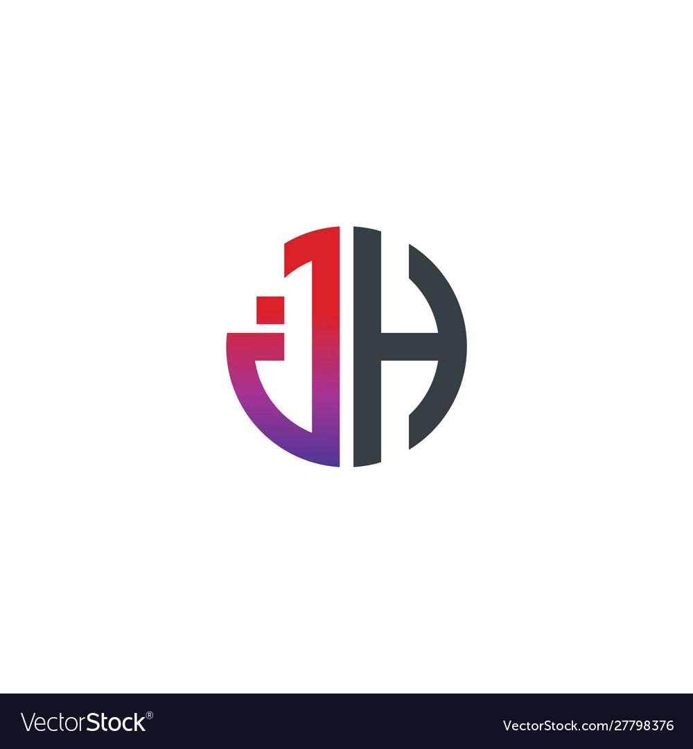 Initial letter jh ih creative design logo Vector Image