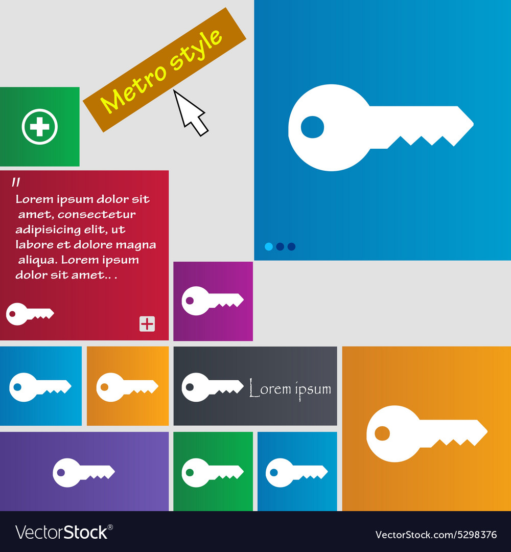 Key icon sign buttons modern interface website