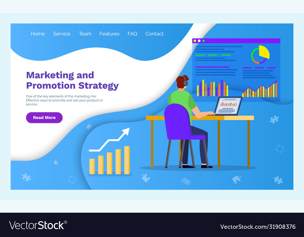 Marketing and promotion strategy web page template