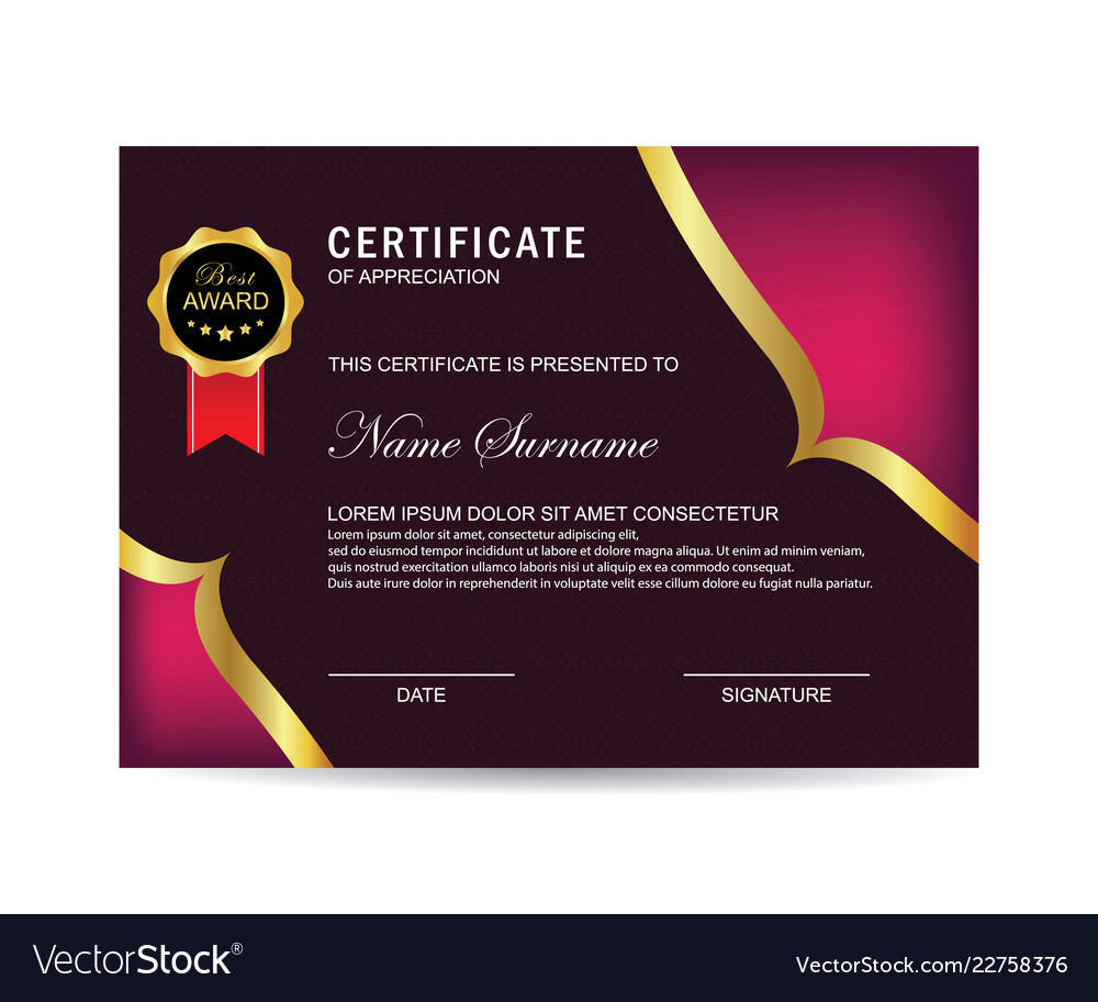 Modern certificate Royalty Free Vector Image - VectorStock