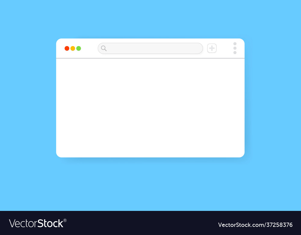 Modern web browser window design isolated on blue vector image Modern web browser window design isolated on blue