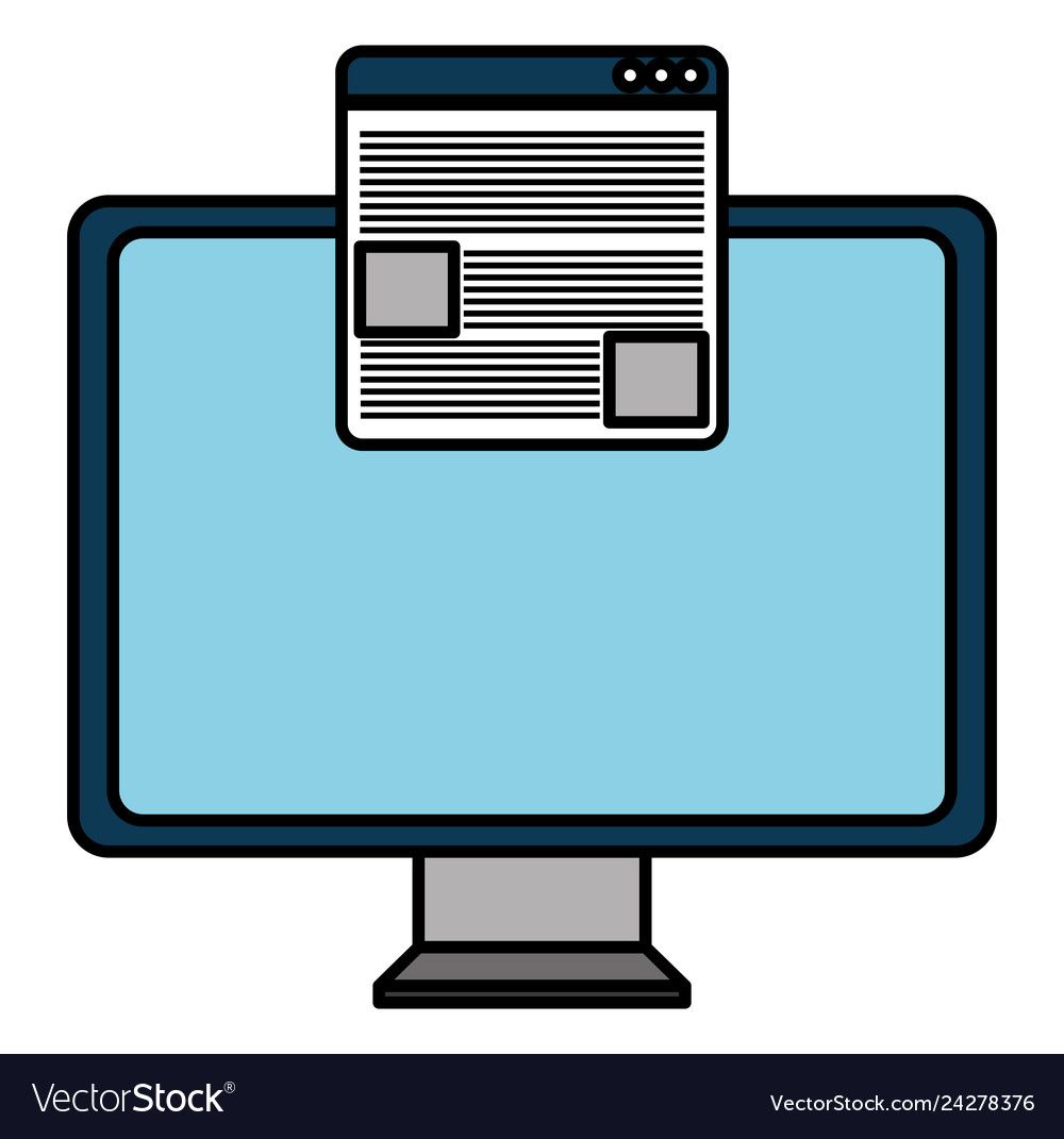Monitor computer with template webpage vector image Monitor computer with template webpage