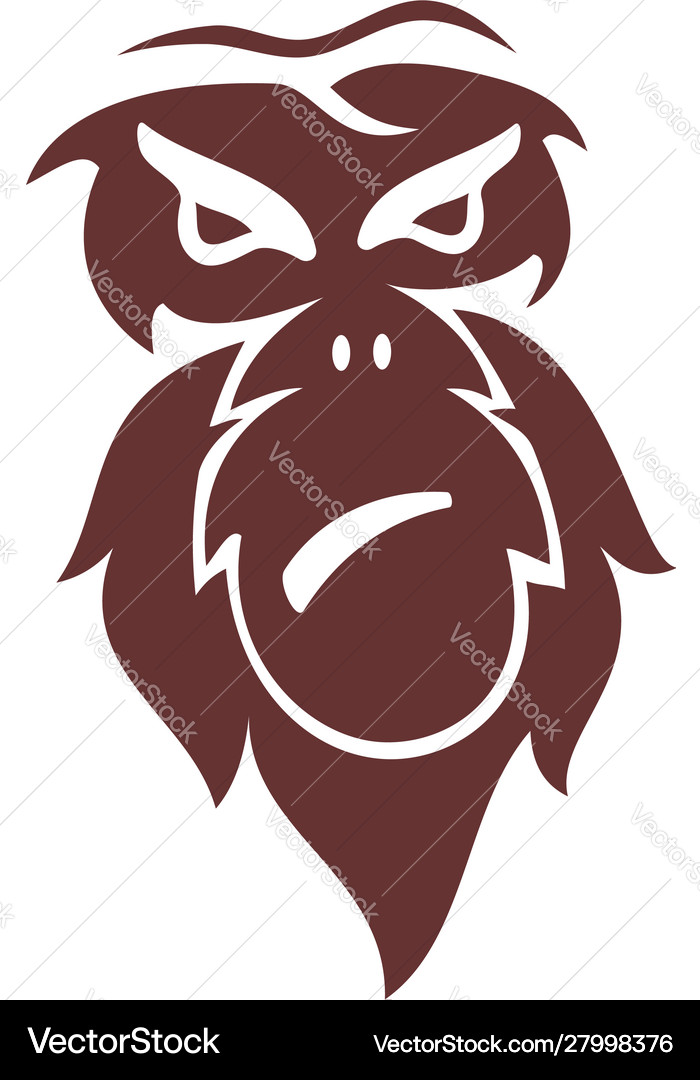 Monkey head logo design template isolated Vector Image