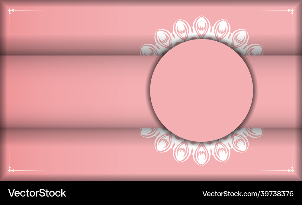 Pink color banner template with luxurious white Vector Image