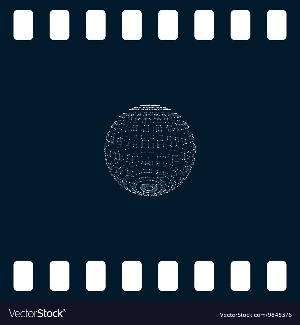 Polygonal element sphere with lines and dots