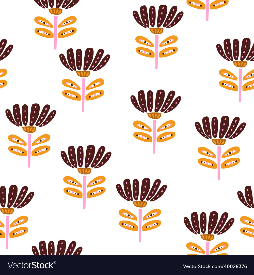 Scandinavian floral seamless pattern simple