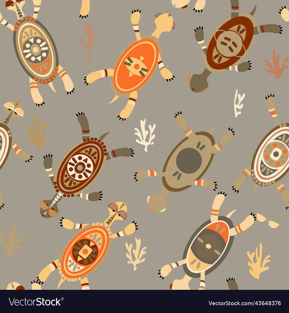 Seamless pattern without background colorful sea vector image Seamless pattern without background colorful sea