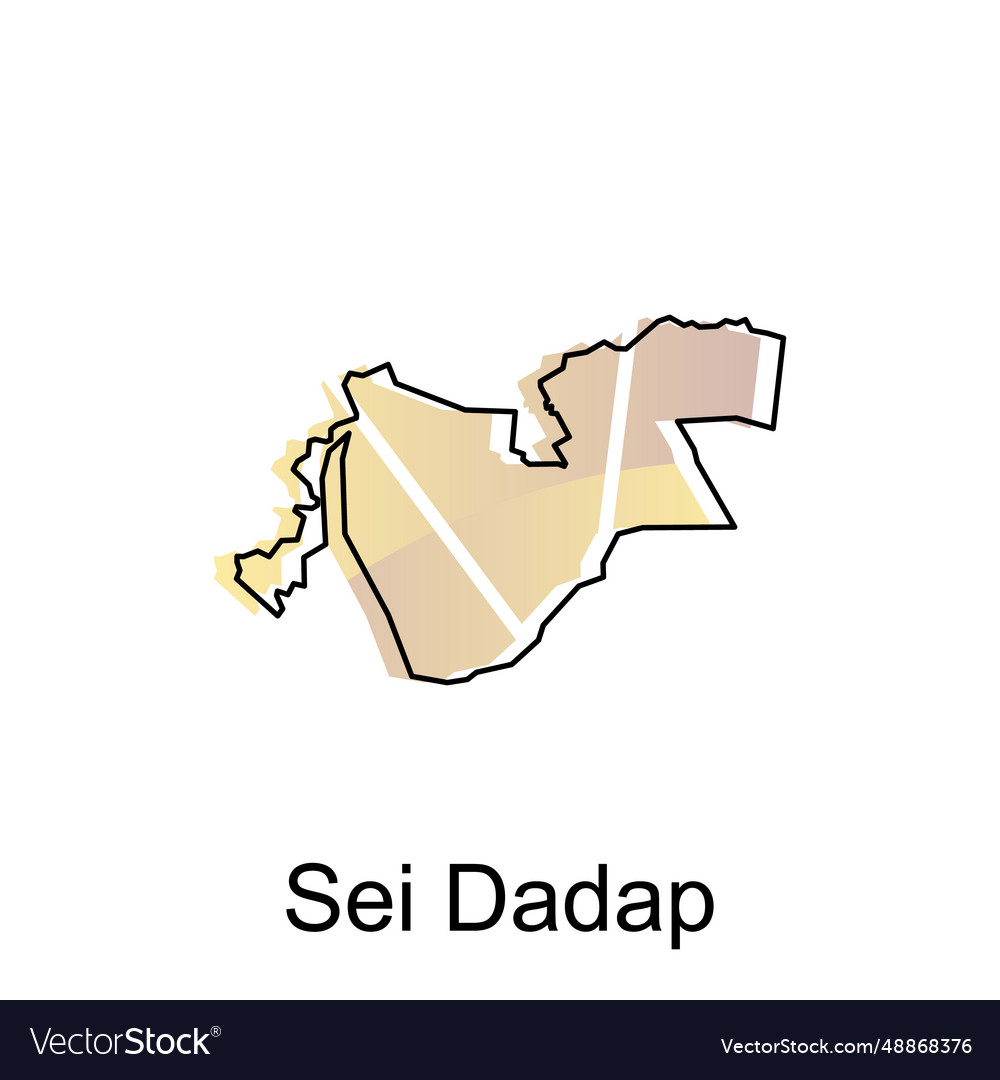 Sei Dadap City Map Of North Sumatra Province Vector Image