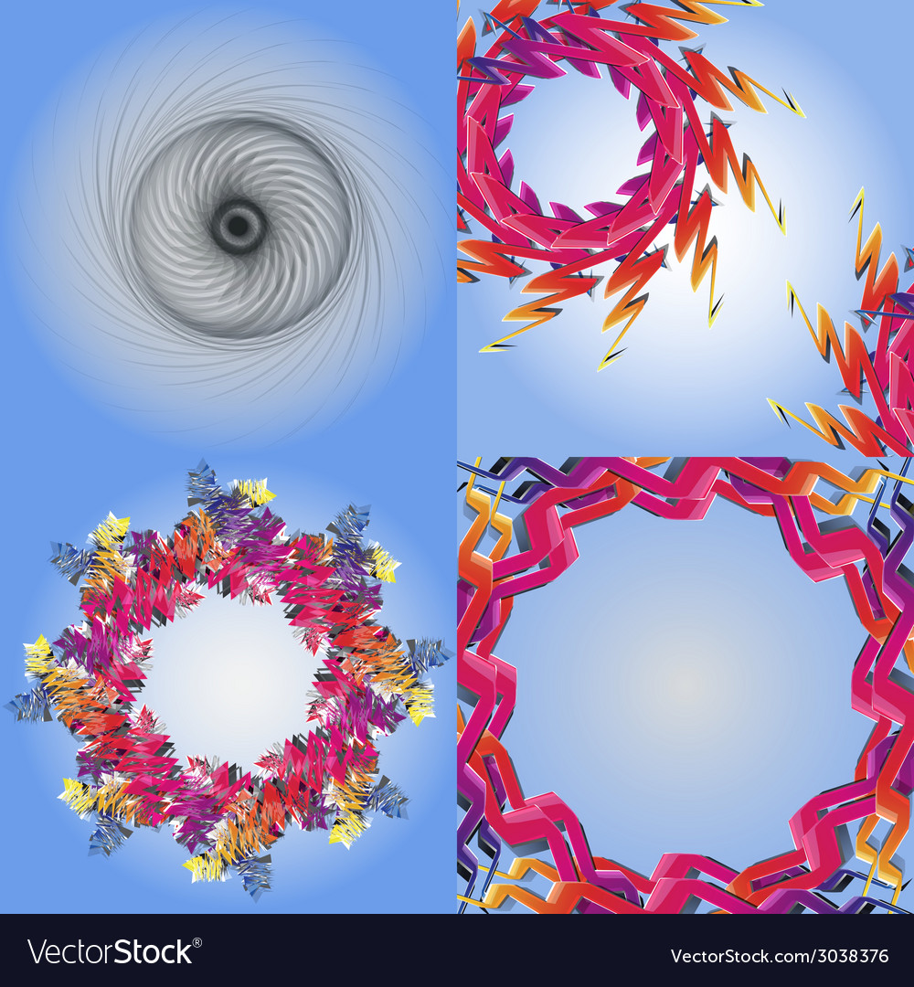 Set of abstract modern wave colorful background
