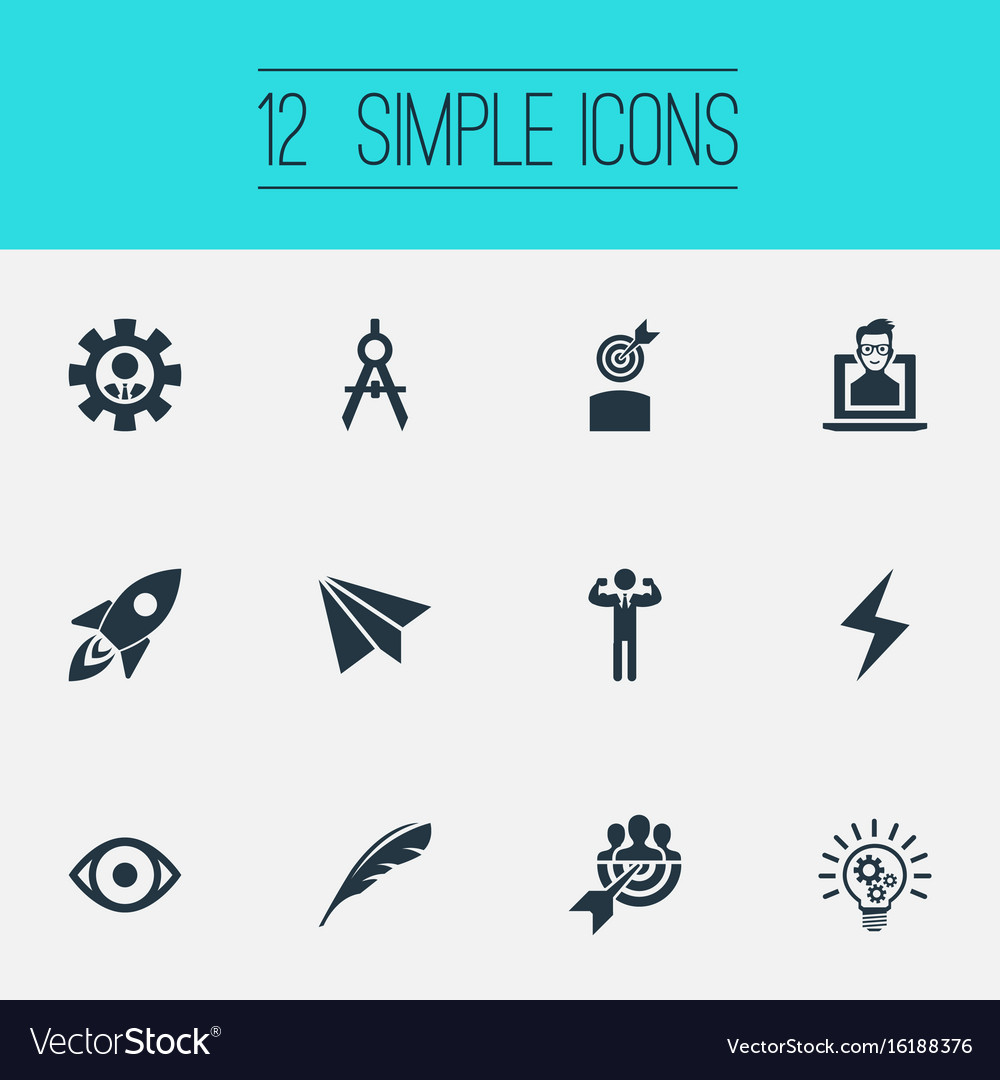 Set of simple visual art icons