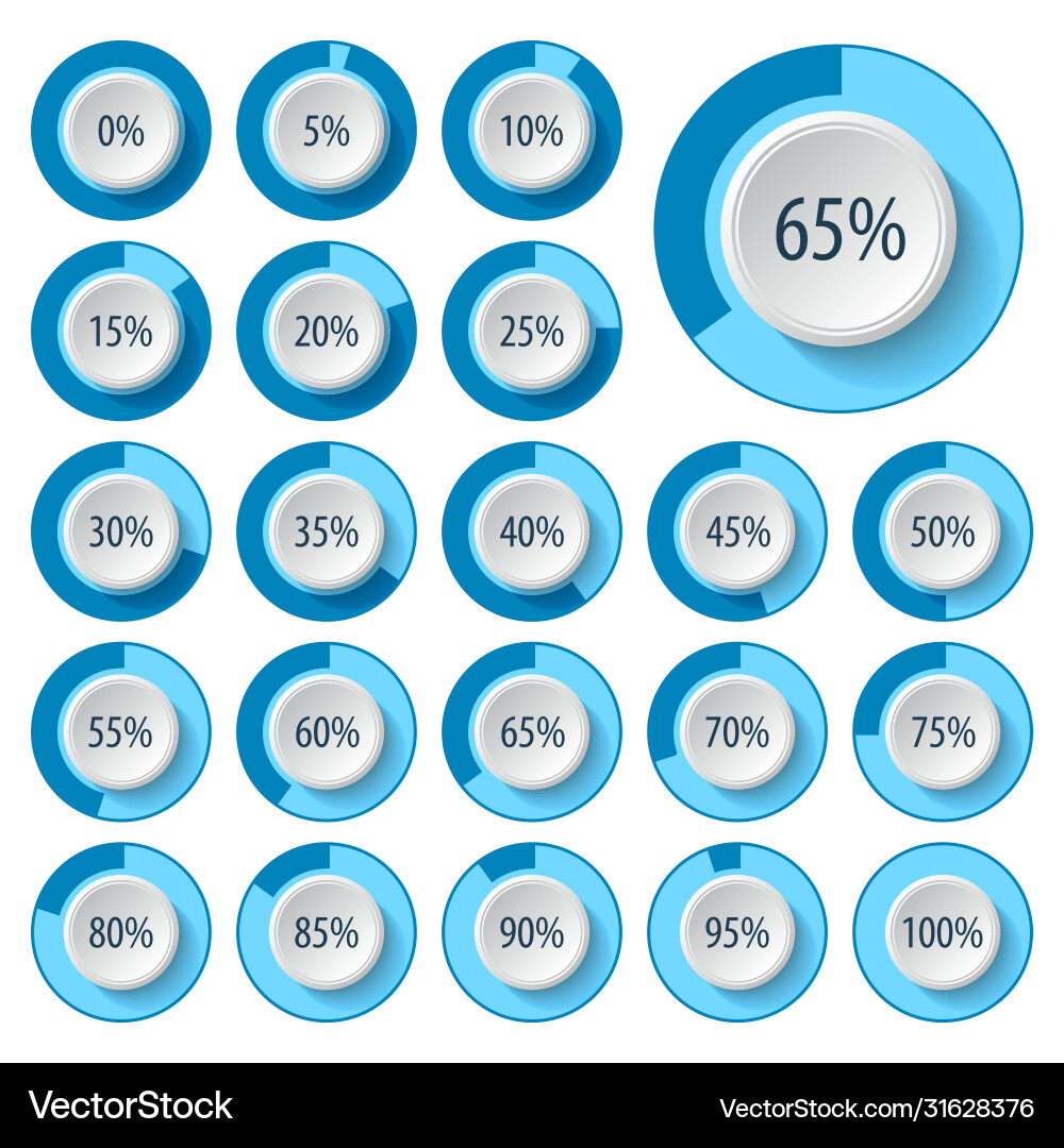 Set pie charts for business Royalty Free Vector Image