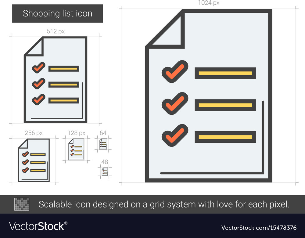 Shopping list line icon