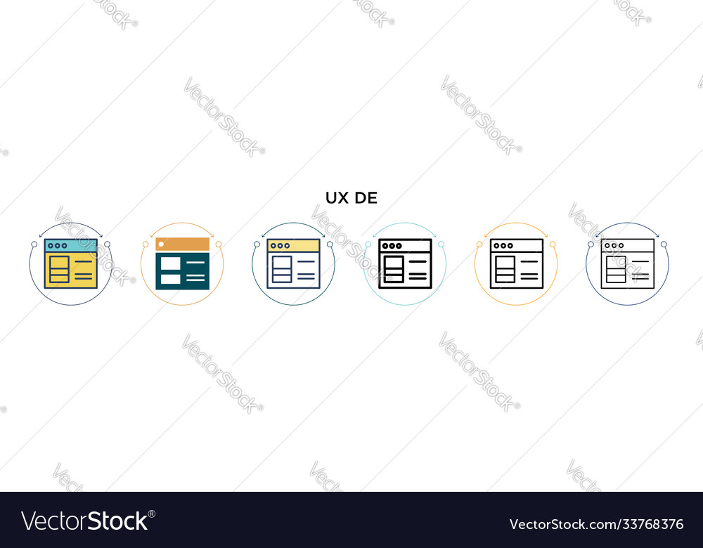 Ux Design-Symbol in gefüllter dünner Linie Umriss