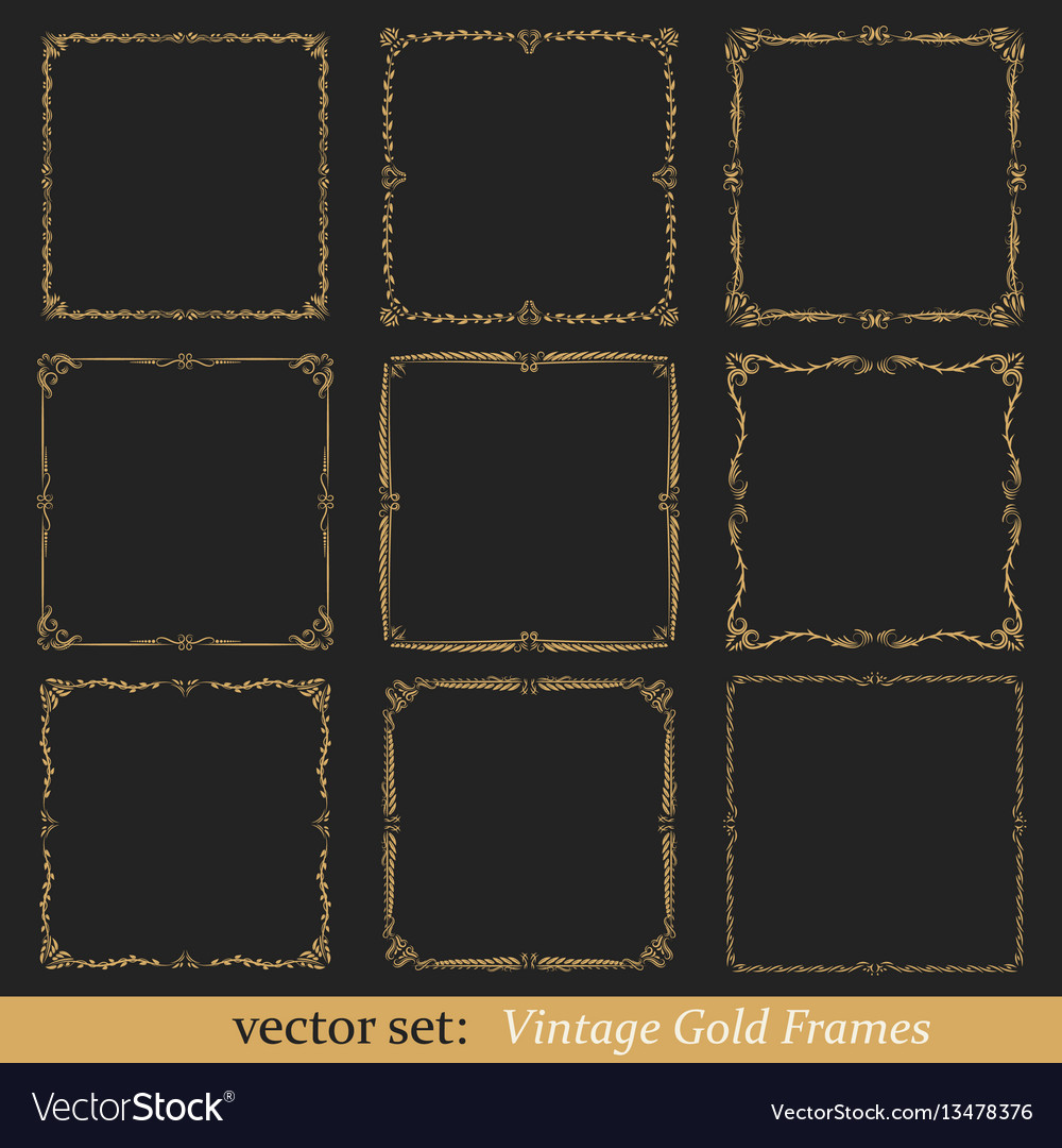Vintage Gold Frame Set