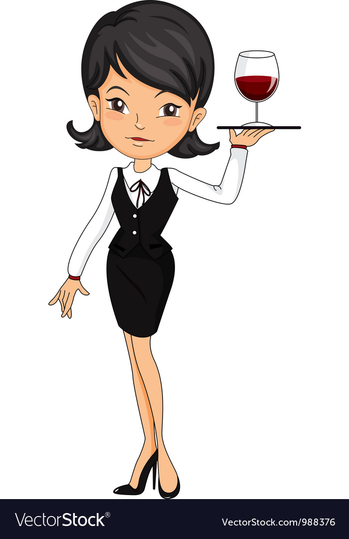 Waitress Royalty Free Vector Image Vectorstock