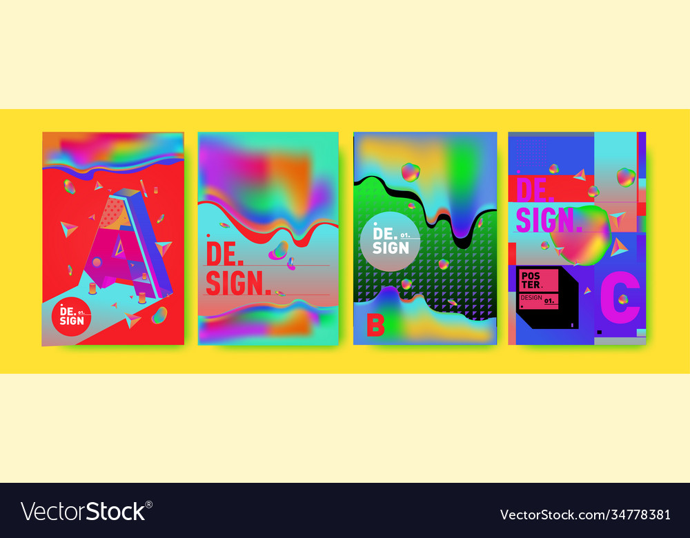 Abstract background holographic poster template