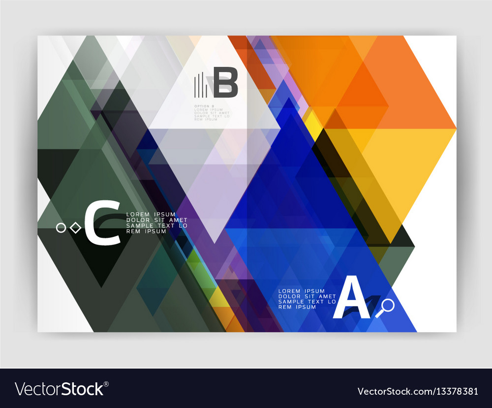 Abstract background with color triangles annual