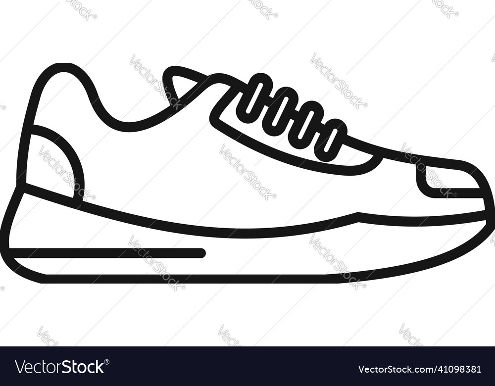 Clean sneaker icon outline sport shoe Royalty Free Vector