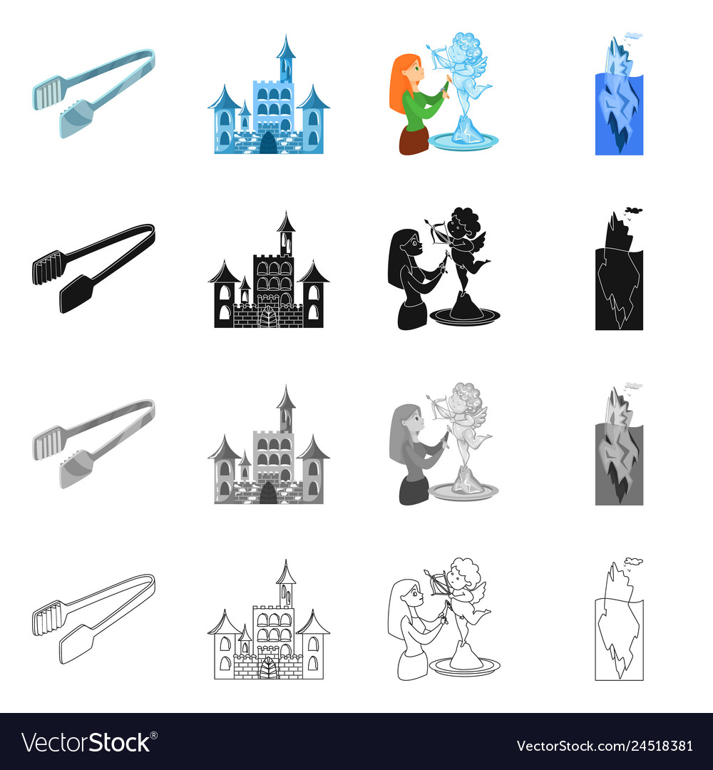 Design of texture and frozen symbol set Vector Image Design of texture and frozen symbol set